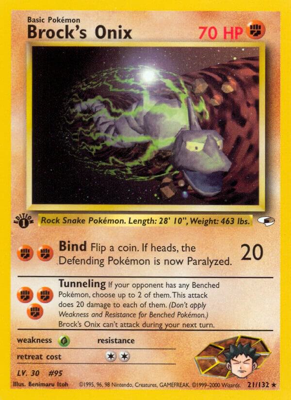 2000 Pokemon Gym Heroes 021/132 Brock's Onix (21) Rare