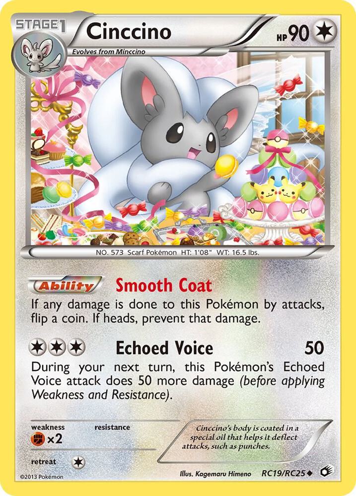 2013 Pokemon Legendary Treasures: Radiant Collection RC19/RC25 Cinccino Uncommon