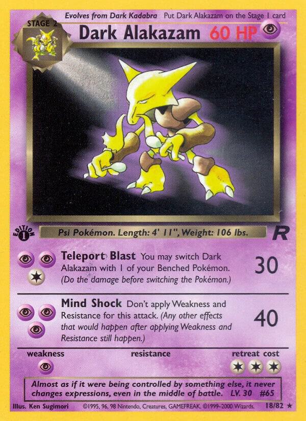 2000 Pokemon Team Rocket 18/82 Dark Alakazam (18) Rare