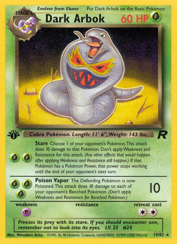 2000 Pokemon Team Rocket 19/82 Dark Arbok (19) Rare