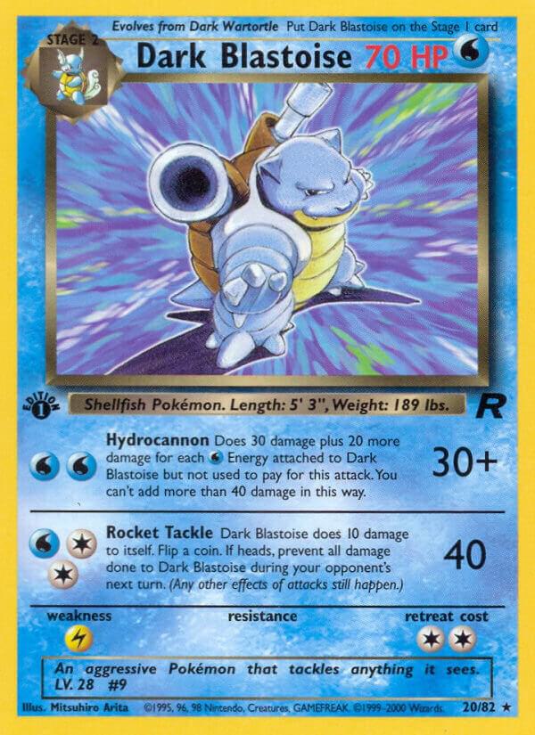 2000 Pokemon Team Rocket 20/82 Dark Blastoise (20) Rare
