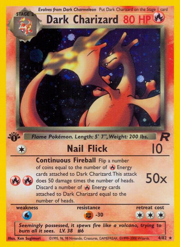 2000 Pokemon Team Rocket 04/82 Dark Charizard (4) Holo Rare