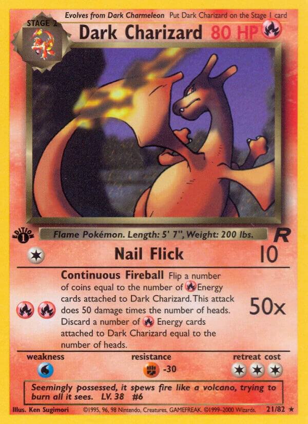 2000 Pokemon Team Rocket 21/82 Dark Charizard (21) Rare
