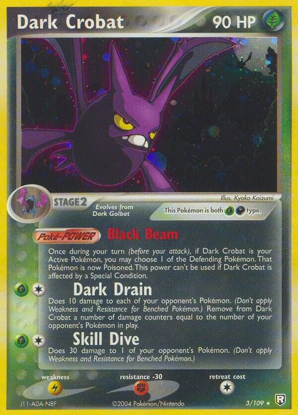 2004 Pokemon Team Rocket Returns 3/109 Dark Crobat Holo Rare *MP*