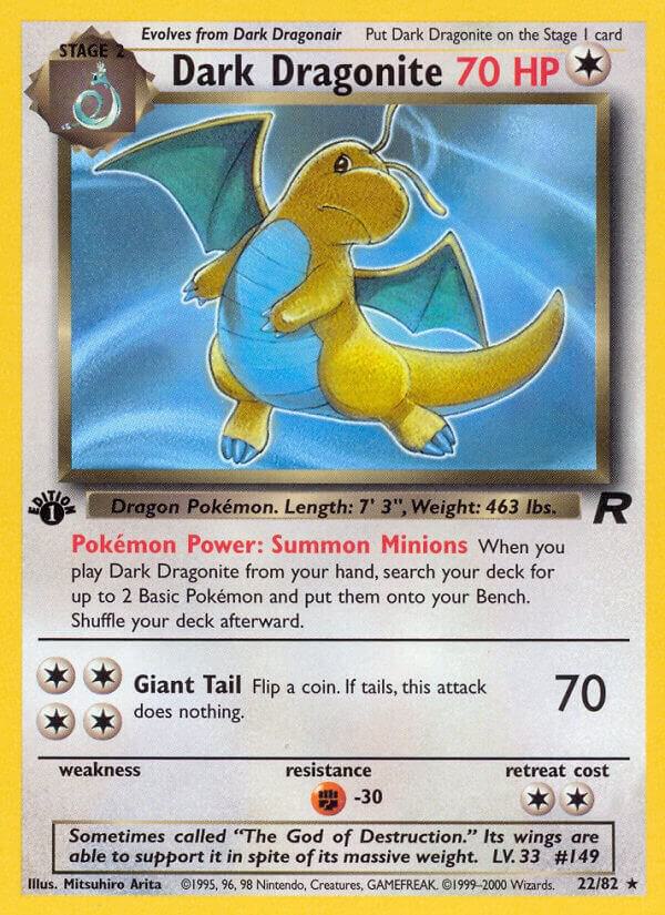 2000 Pokemon Team Rocket 22/82 Dark Dragonite (22) Rare