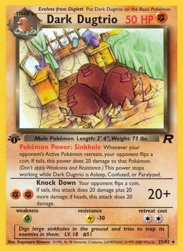 2000 Pokemon Team Rocket 23/82 Dark Dugtrio (23) Rare