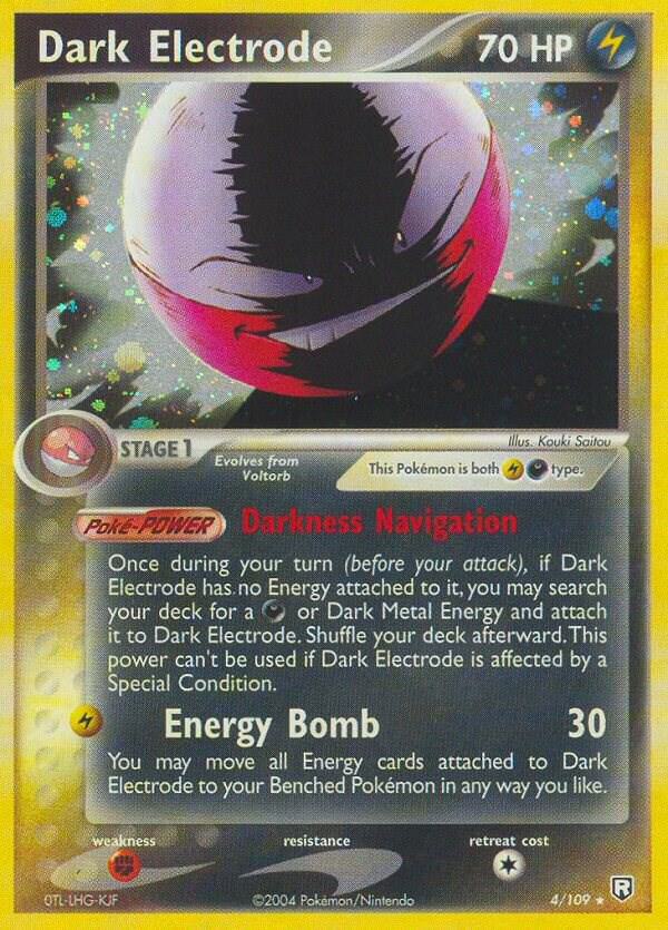 2004 Pokemon Team Rocket Returns 4/109 Dark Electrode Holo Rare DMG