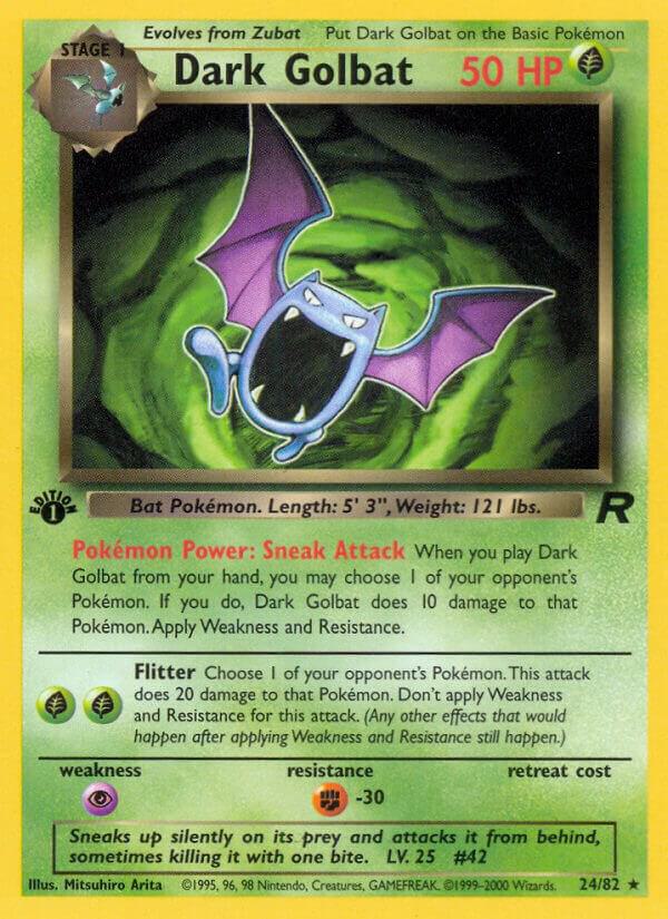 2000 Pokemon Team Rocket 24/82 Dark Golbat (24) Rare