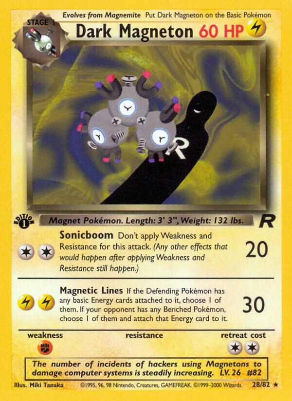 2000 Pokemon Team Rocket 28/82 Dark Magneton (28) Rare