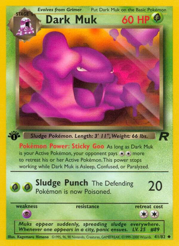 2000 Pokemon Team Rocket 41/82 Dark Muk Uncommon 1st Edition LP