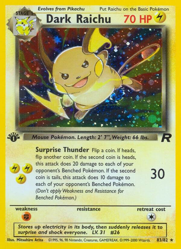 2000 Pokemon Team Rocket 83/82 Dark Raichu Secret Rare