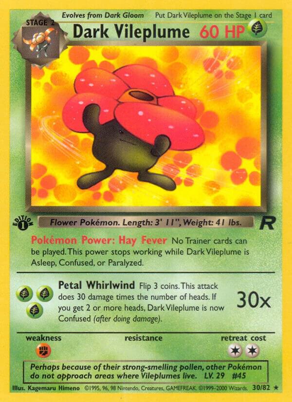 2000 Pokemon Team Rocket 30/82 Dark Vileplume (30) Rare