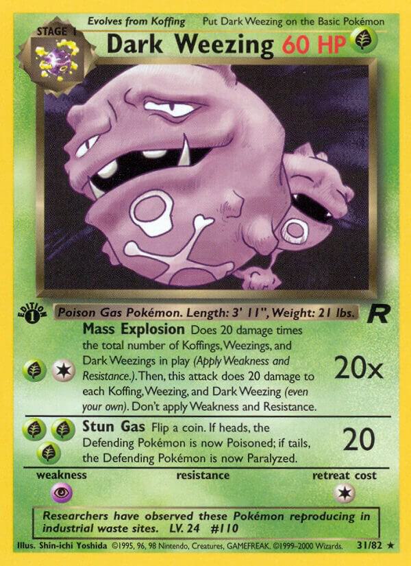 2000 Pokemon Team Rocket 31/82 Dark Weezing (31) Rare