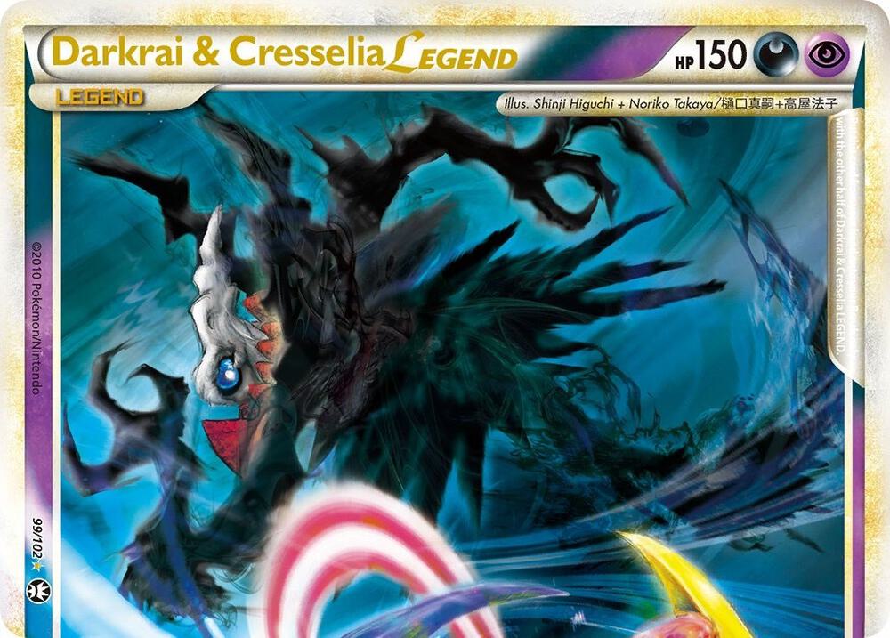 2010 Pokemon Triumphant 99/102 Darkrai & Cresselia Legend (Top) Ultra Rare