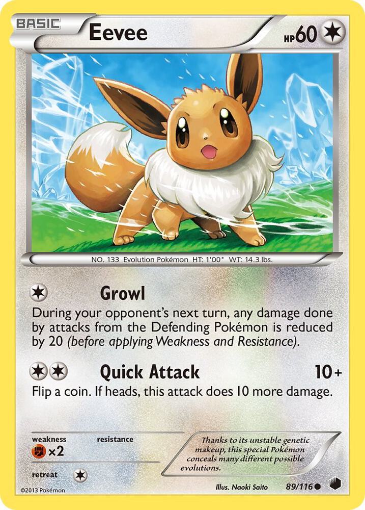 2013 Pokemon Plasma Freeze 89/116 Eevee (89) Common LP