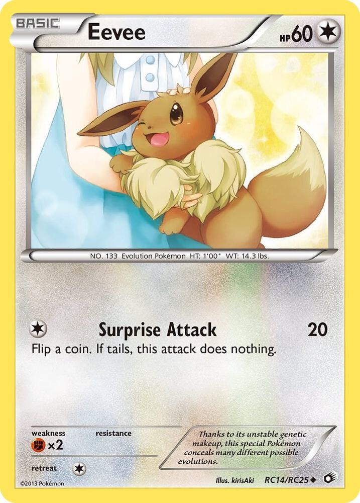 2013 Pokemon Legendary Treasures: Radiant Collection RC14/RC25 Eevee Uncommon LP