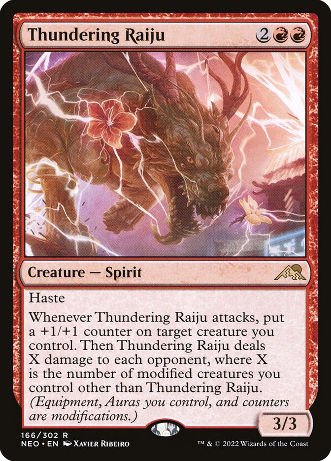 Thundering Raiju 166 (Kamigawa: Neon Dynasty)  - Foil