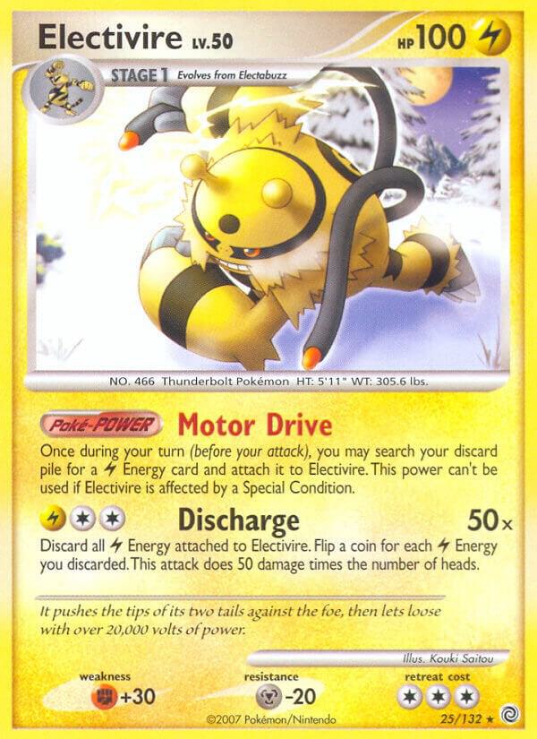2007 Pokemon Secret Wonders 25/132 Electivire Reverse Holo Rare LP