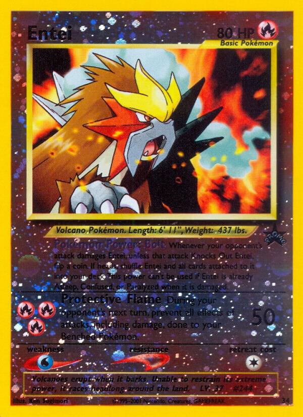 1999 Pokemon WoTC Promo 34/53 Entei Promo MP
