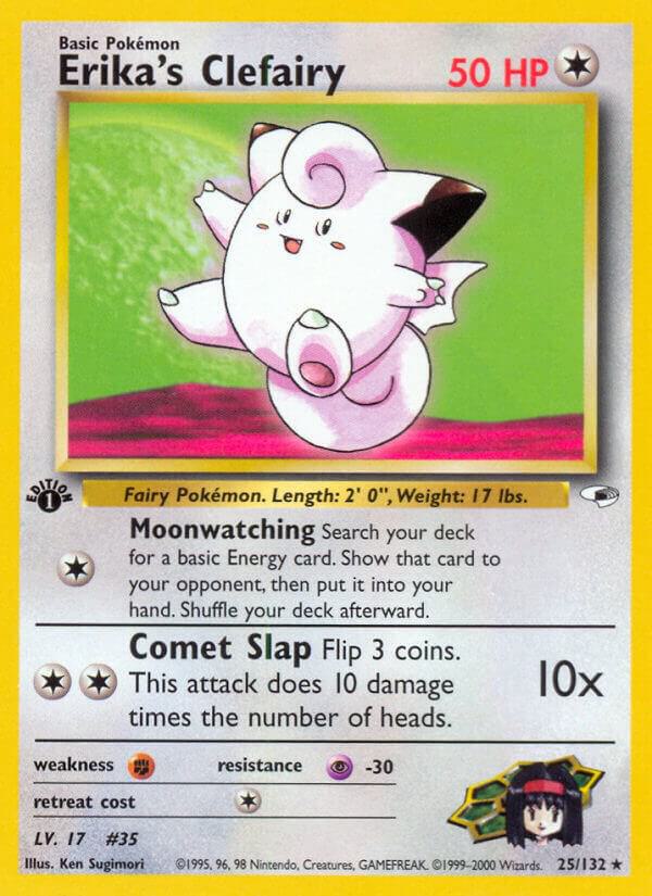2000 Pokemon Gym Heroes 025/132 Erika's Clefairy Rare