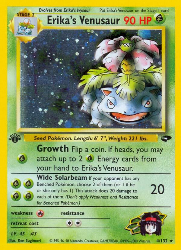 2000 Pokemon Gym Challenge 004/132 Erika's Venusaur Holo Rare