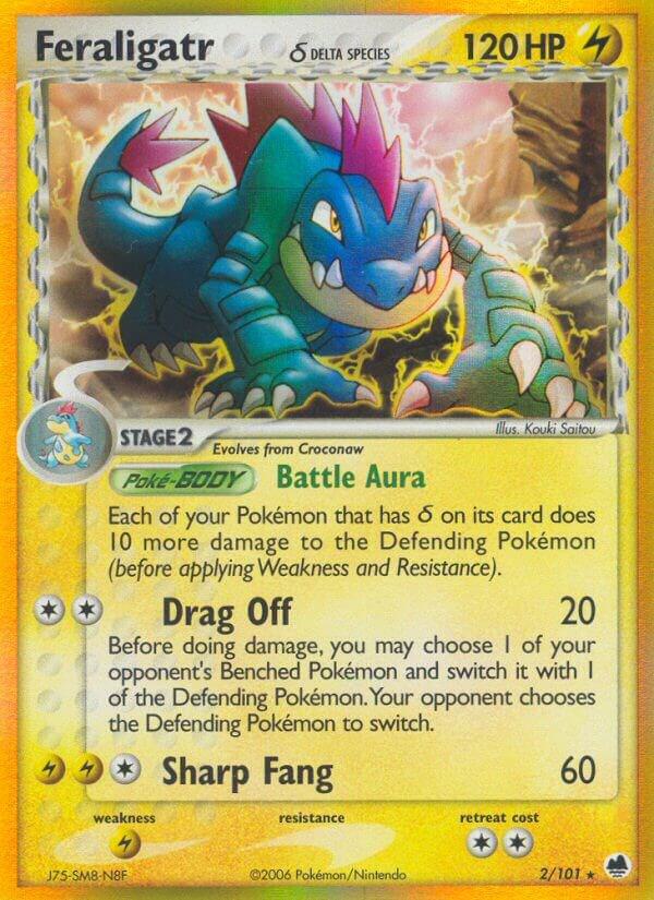 2006 Pokemon Dragon Frontiers 2/101 Feraligatr (Delta Species) Holo Rare LP