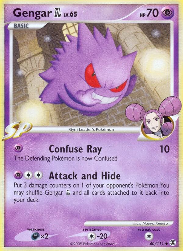 2009 Pokemon Rising Rivals 40/111 Gengar GL Uncommon Reverse Holo MP