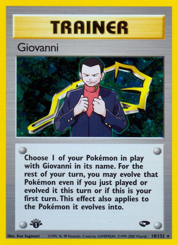 2000 Pokemon Gym Challenge 018/132 Giovanni (18) Holo Rare
