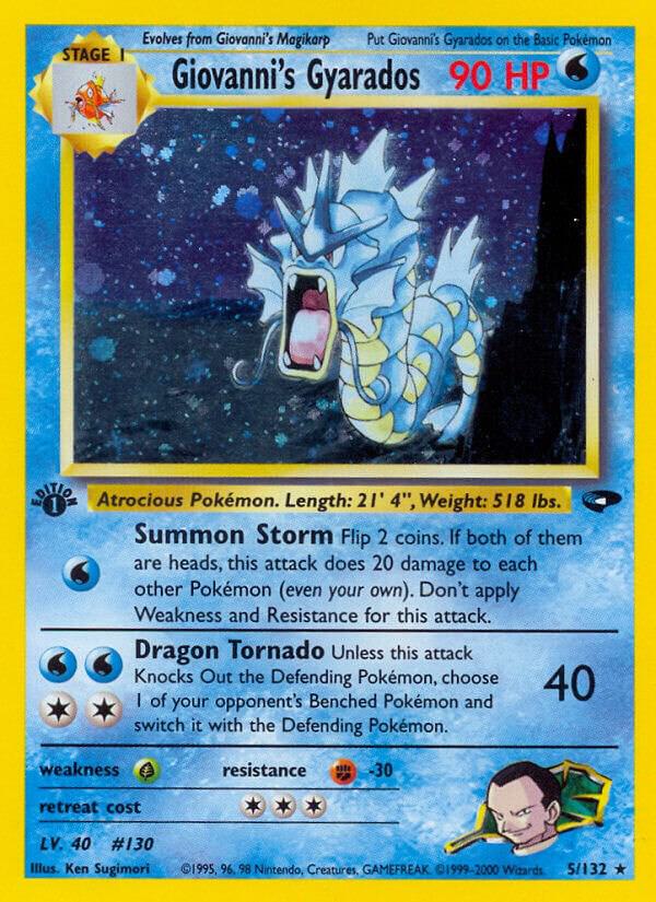 2000 Pokemon Gym Challenge 005/132 Giovanni's Gyarados Holo Rare