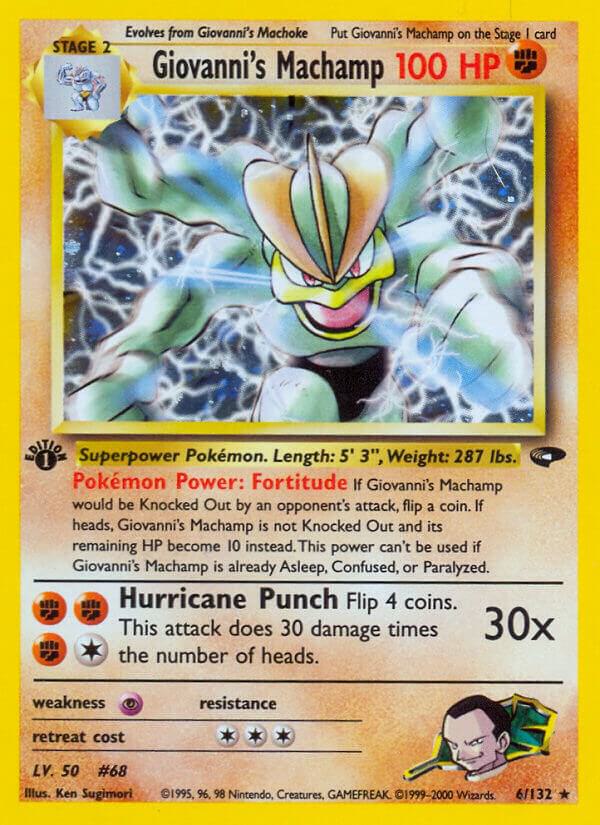 2000 Pokemon Gym Challenge 006/132 Giovanni's Machamp Holo Rare