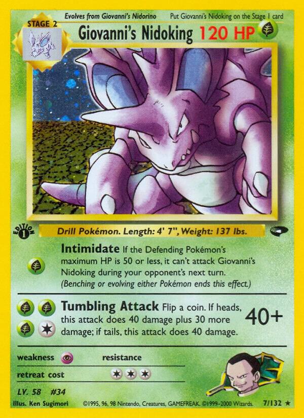 2000 Pokemon Gym Challenge 007/132 Giovanni's Nidoking Holo Rare