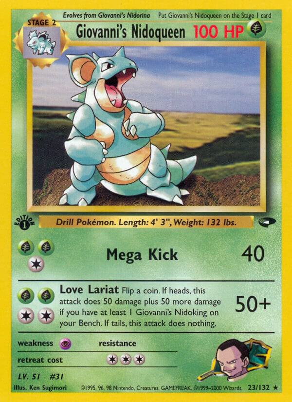 2000 Pokemon Gym Challenge 023/132 Giovanni's Nidoqueen Rare