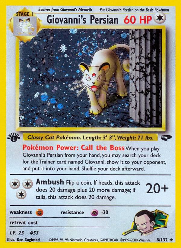 2000 Pokemon Gym Challenge 008/132 Giovanni's Persian Holo Rare