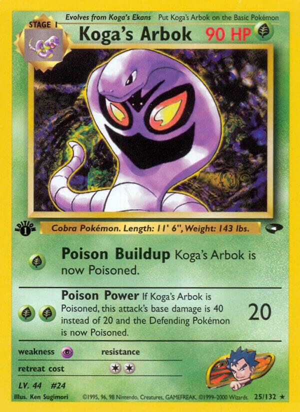 2000 Pokemon Gym Challenge 025/132 Koga's Arbok Rare