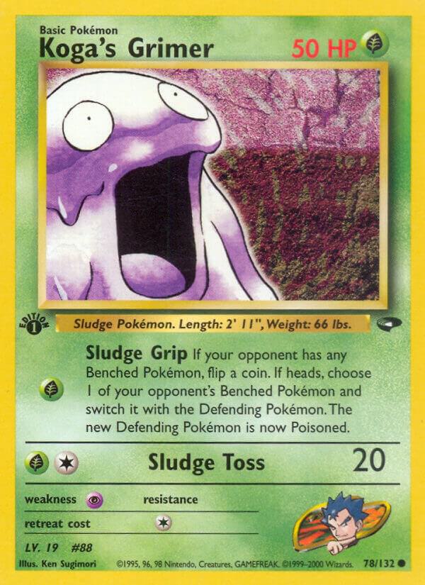 2000 Pokemon Gym Challenge 078/132 Koga's Grimer NH Common 1st Edition