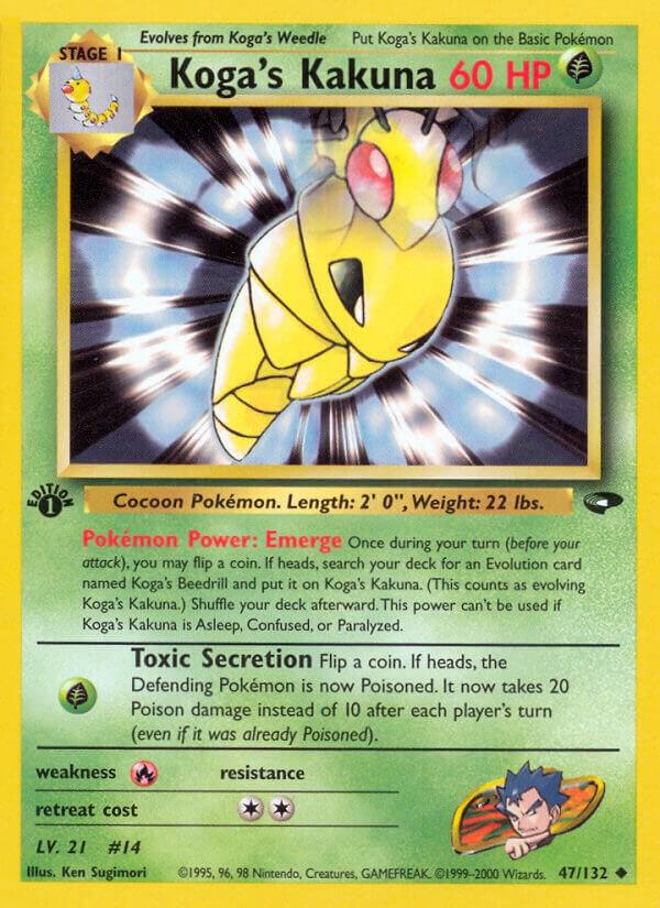 2000 Pokemon Gym Challenge 047/132 Koga's Kakuna 1st Edition Uncommon 