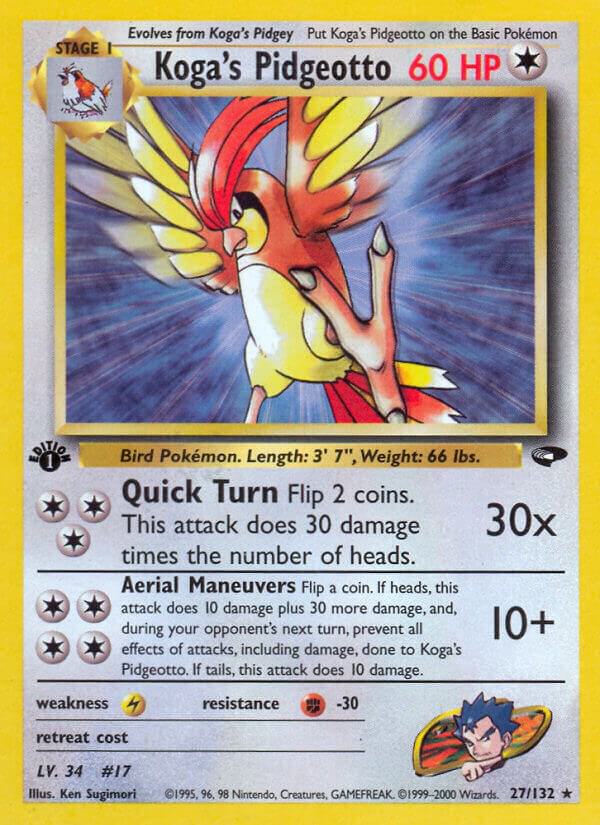 2000 Pokemon Gym Challenge 027/132 Koga's Pidgeotto Rare