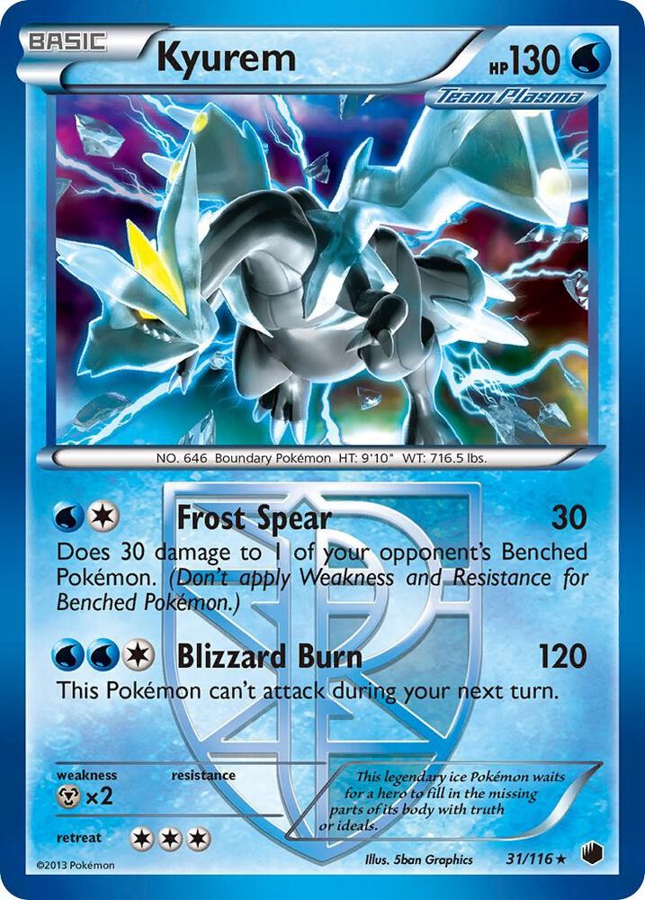 2013 Pokemon Plasma Freeze 31/116 Kyurem (Team Plasma) Holo Rare *MP*