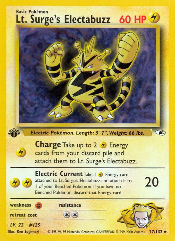 2000 Pokemon Gym Heroes 027/132 Lt. Surge's Electabuzz (27) Rare