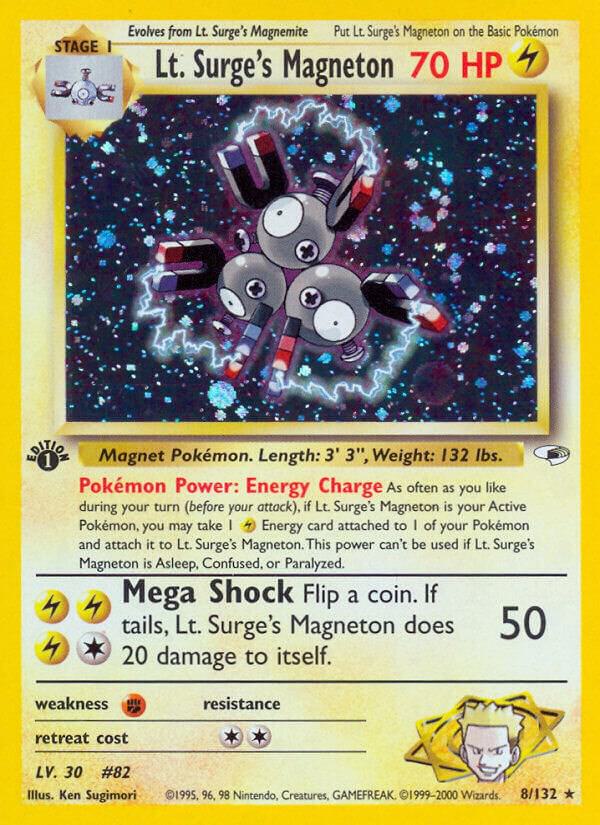2000 Pokemon Gym Heroes 008/132 Lt. Surge's Magneton Holo Rare