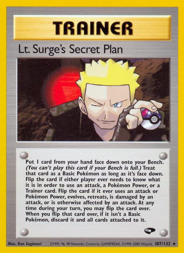 2000 Pokemon Gym Challenge 107/132 Lt. Surge's Secret Plan Rare