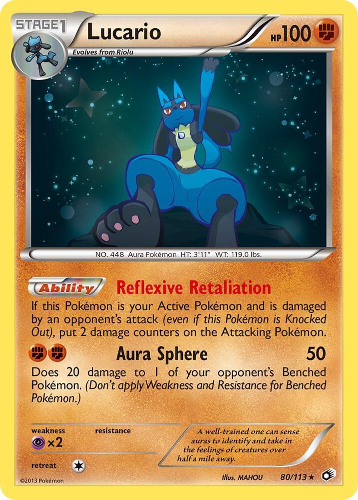2013 Pokemon Legendary Treasures 80/113 Lucario Holo Rare LP