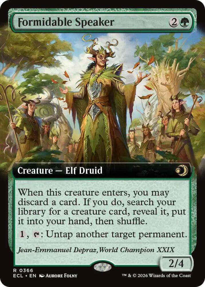 Formidable Speaker  366/273 (Lorwyn Eclipsed)  - Extended Art Foil
