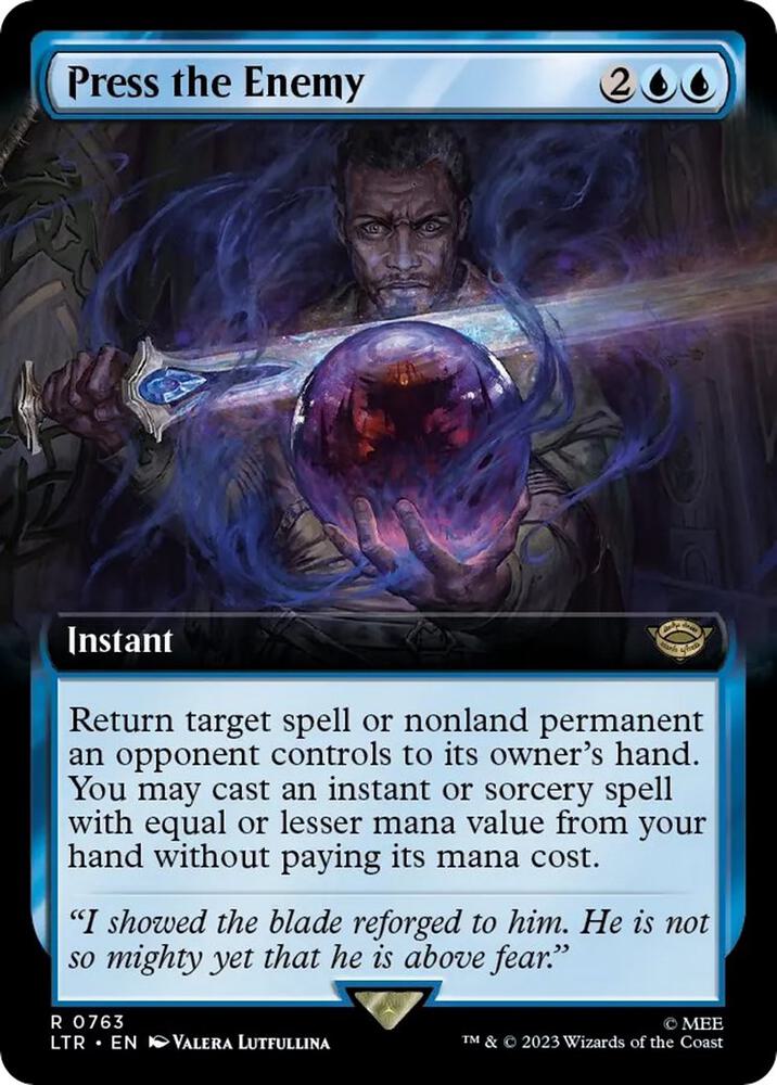 Press the Enemy 763/281 (Universes Beyond: The Lord of the Rings: Tales of Middle-earth)  - Extended Art Surge Foil