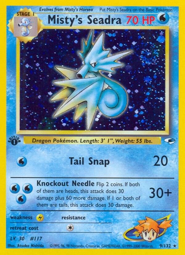 2000 Pokemon Gym Heroes 009/132 Misty's Seadra Holo Rare