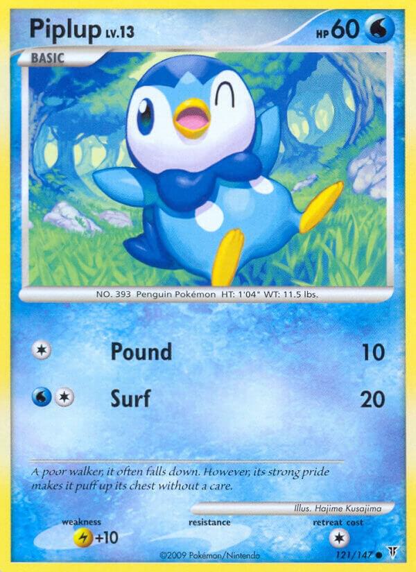 2009 Pokemon Supreme Victors 121 Piplup Common Reverse Holo *LP*
