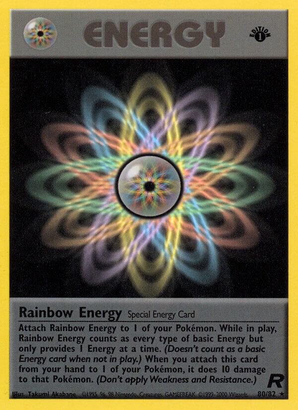 2000 Pokemon Team Rocket 80/82 Rainbow Energy (80) Rare