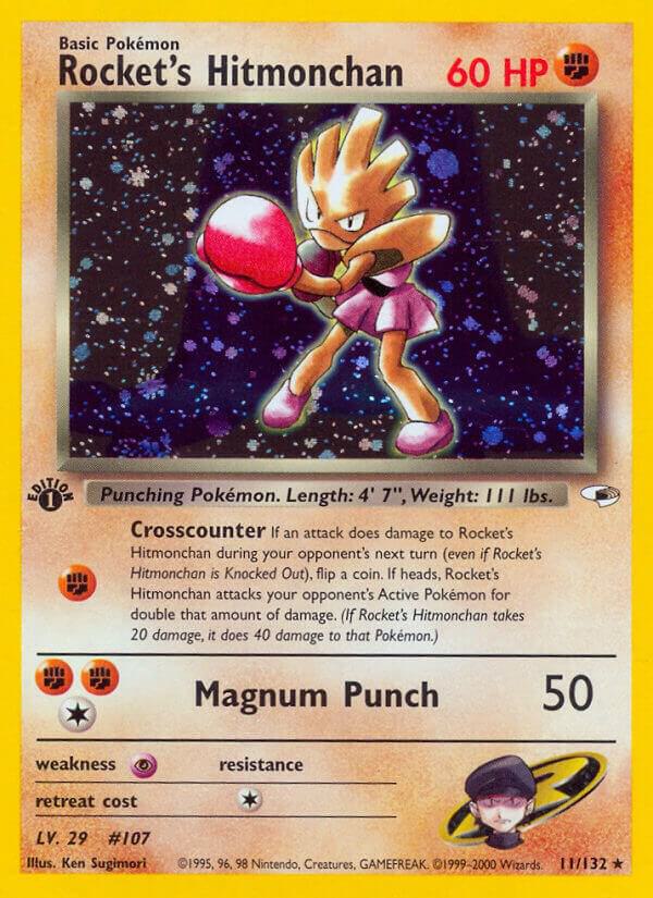 2000 Pokemon Gym Heroes 011/132 Rocket's Hitmonchan Holo Rare