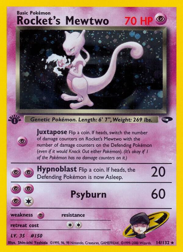 2000 Pokemon Gym Challenge 014/132 Rocket's Mewtwo Holo Rare