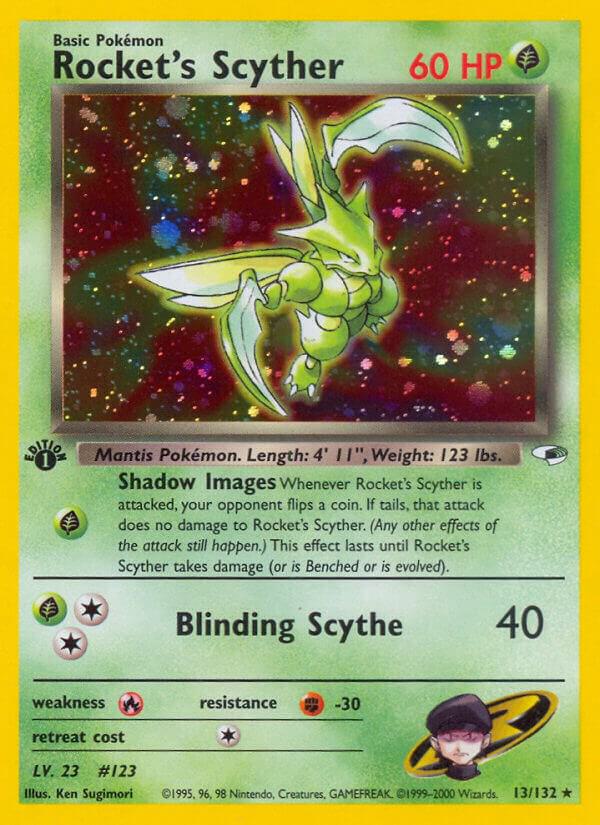 2000 Pokemon Gym Heroes 013/132 Rocket's Scyther Holo Rare